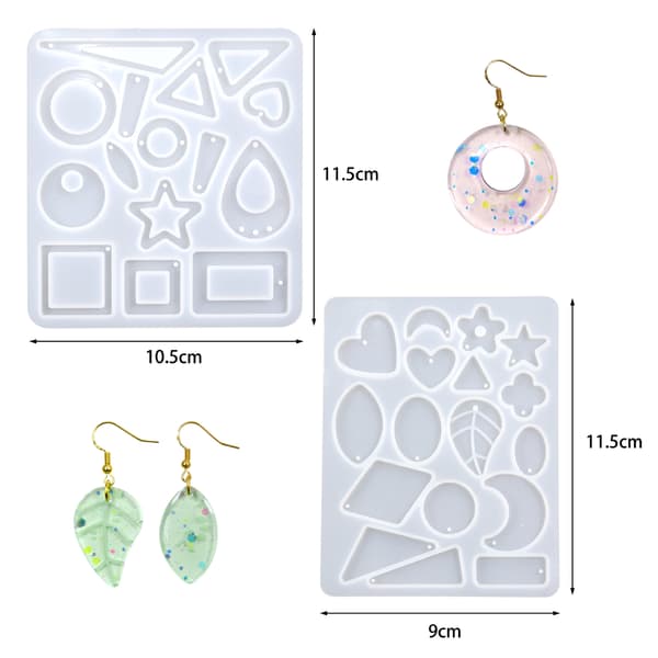 Ørering Vedhæng Form Harpiks Epoxy Silikoneforme Epoxyharpiks Øreringe Medaljon DIY Vedhæng Støbeform DIY Krystal Epoxy -Dele