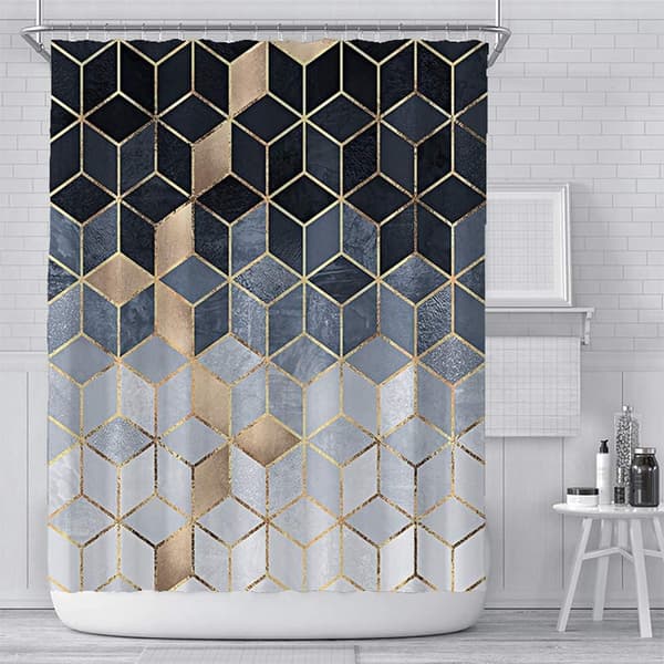Marmor Duschdraperi, Vit Duschdraperi i Textil för Hotell