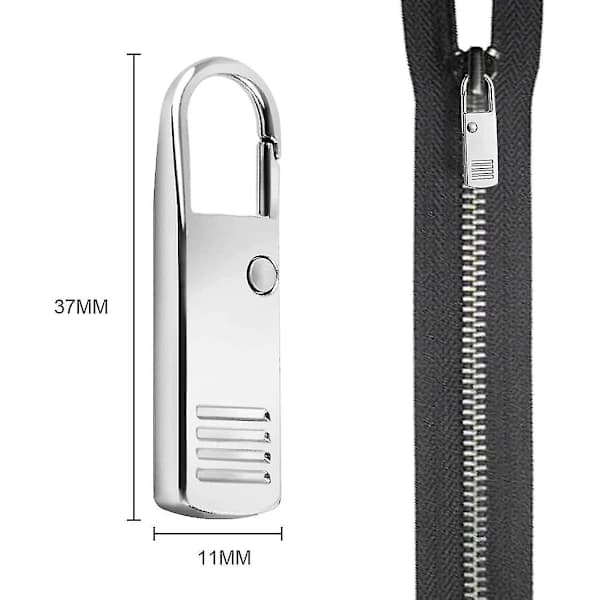 4 Extra Zipper Tabs, Universal Zipper Pull, Suitcase, Backpack - Black And Silver, A