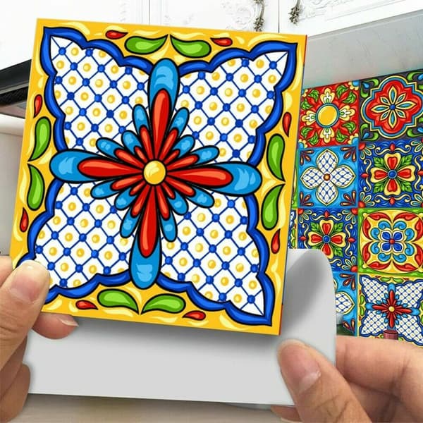 Tile Stickers Kitchen Backsplash 3D Self-Adhesive Mosaic Room Peel and Stick -10X10Cm