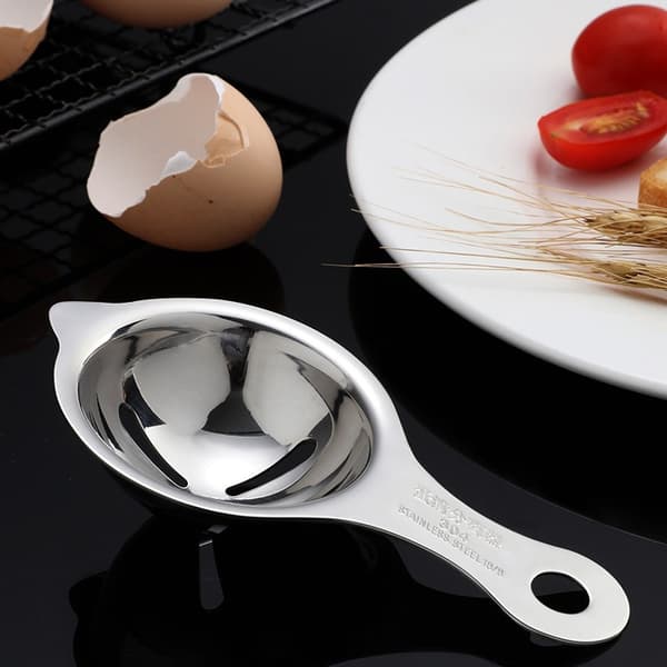 Thickening Stainless Steel Egg Yolk Separator Egg White Separator Dishwasher Safe Kitchen Baking Tool, Silver