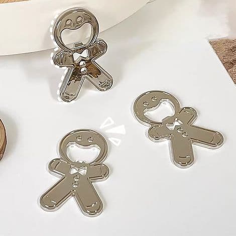 Magnetisk pepperkakemann-flaskeåpner, sinklegering for bar og kjøleskap.
