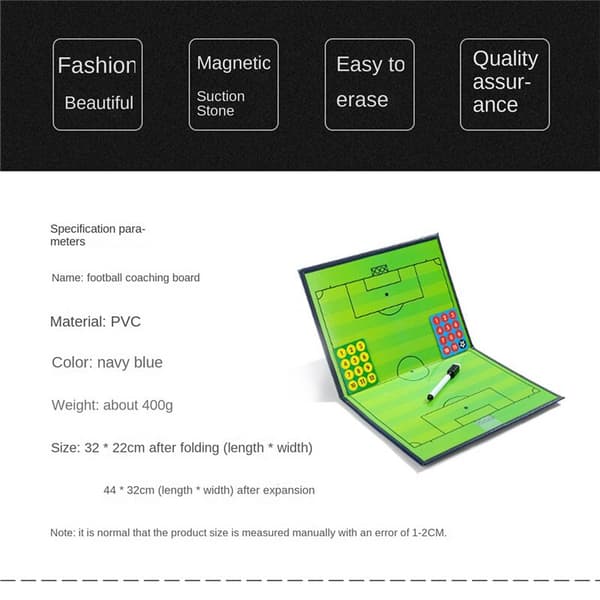 Tactical Football Board Tactical Board Foldable Strategy Board with Pen