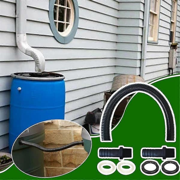 Rain barrel connection set Includes connection hose, rain barrel feed-through, rainwater collector, rain barrel