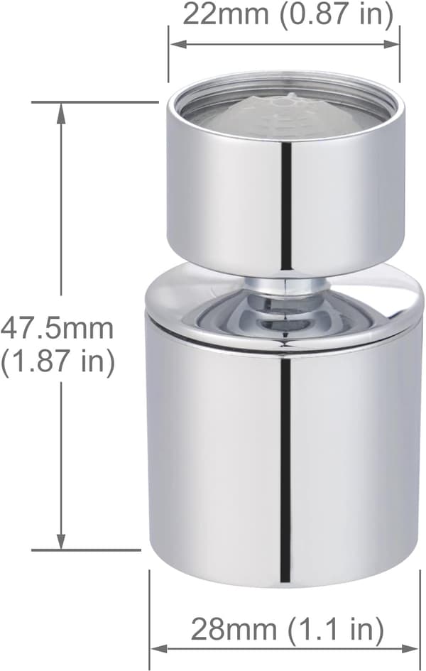22mm Water Saving Kitchen Faucet Aerator Dual Function 360 Degree Rotation