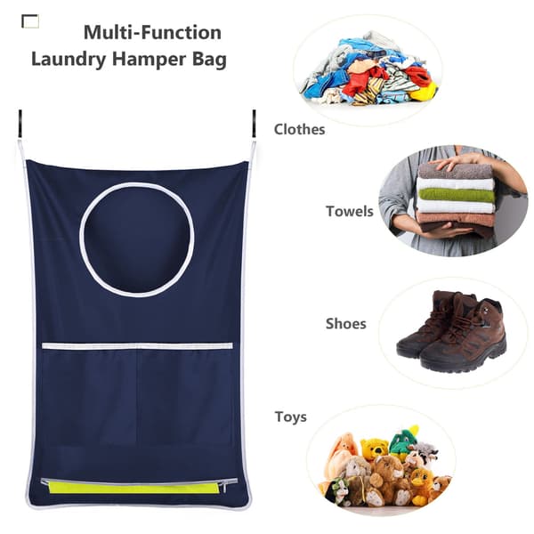 2-pack Hanging Laundry Hamper, Over the Door Laundry Basket, Hanging Laundry Bag with Zipper