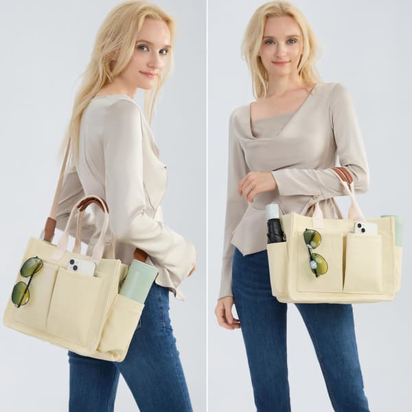 Monitaskuinen kangaskassi, suuri olkalaukku, \"Everything Tote Bag\"