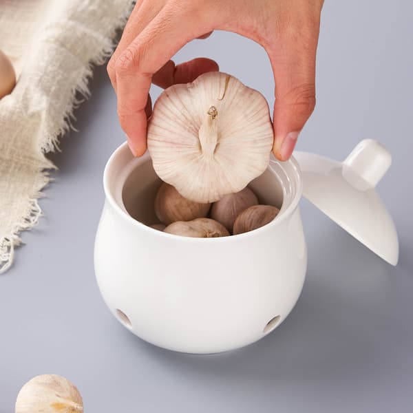 Ceramic Garlic Storage Container, Large Garlic Keeper