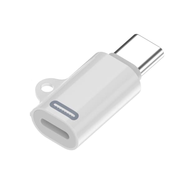 Lightning - USB-C -sovitin esim. iPhone 15:lle Valkoinen