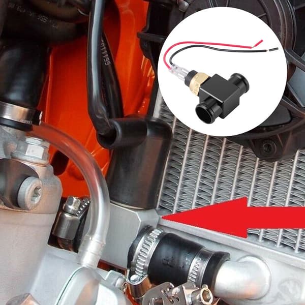 Thermostat Water Temperature Switch Radiator Cooling Fan Temperature Sensor for Motorcycle ATV SUV (Black)