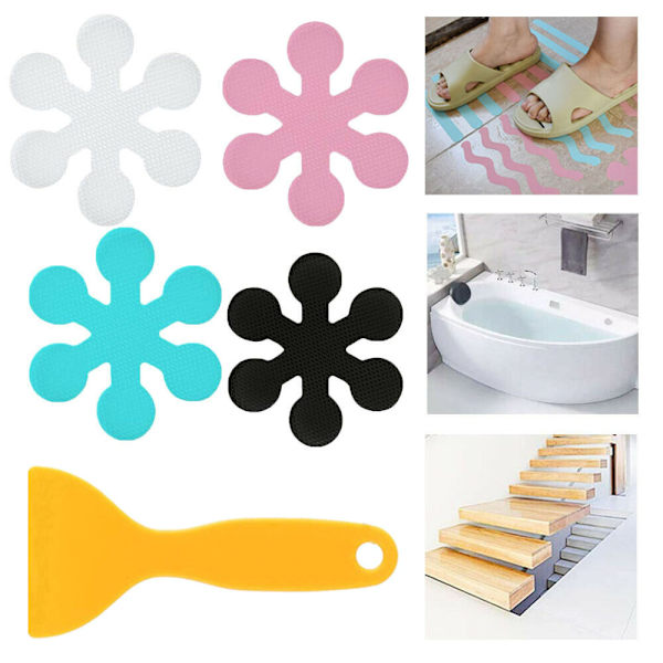 20 stk Anti-Slip Badeværelsesmærker Halkskydd Brusebad til Vaske Badekar Sort Black 20 Pcs