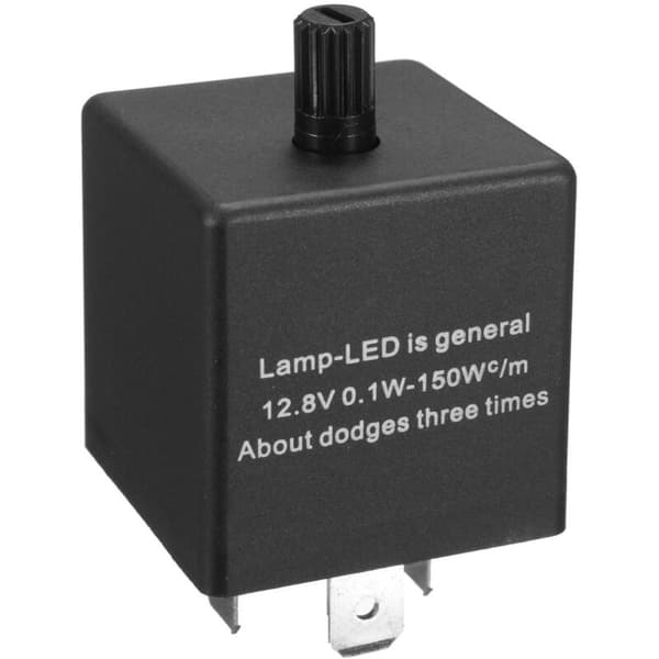 12V 3-bens LED Bil Blinklys Justerbart Blinkrelæ til Indikatorlys