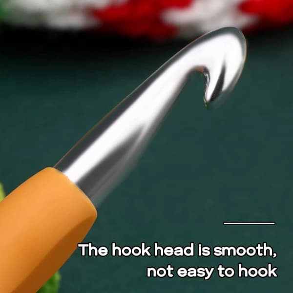 Ekstra lange hæklenåle, aluminiumshæklenål med ergonomiske bløde greb, hæklenåle til garnarbejde og gigtplagede hænder (10 mm)