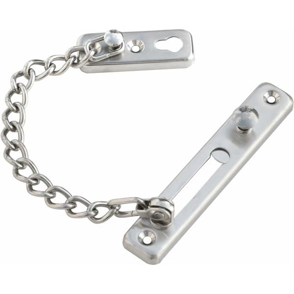Sliding Security Lock with Silver Chain - Door Stop - Door Lock - Internal Sliding Door - External Gate Lock - Door Latch