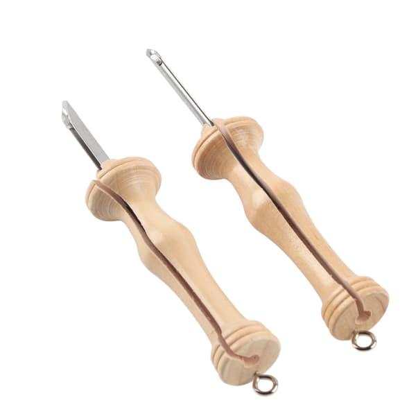 Punch Needle Embroidery Kit - Wooden Handle, DIY Handmade Knitting Tools (2 pcs)