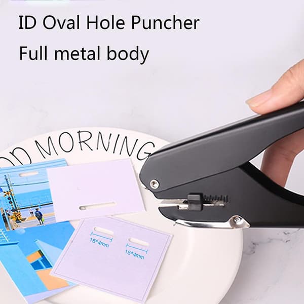 Portable Oval Hole Punch 10 Sheet Capacity With Position Ruler For Paper