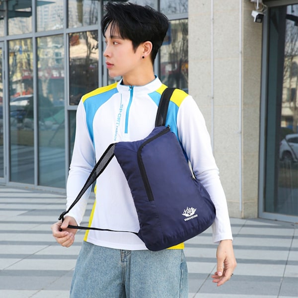 Vaelluspäiväreppu Ultralight Packable -reppu Vedenpitävä kokoontaitettava matkapäiväreppu ulkoiluun, retkeilyyn ja kiipeilyyn Black 0.07