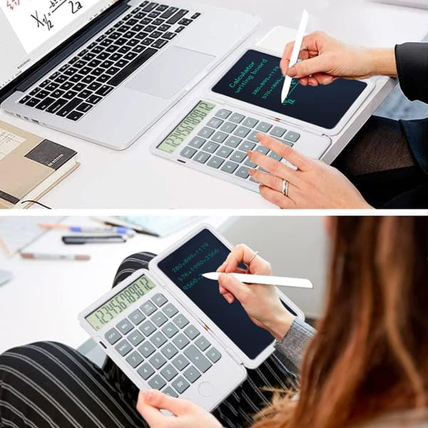 Electronic Calculators with LCD E-Writing Board, 12-Digit LCD Display, also Inkless Drawing/Note Pads or Paperless Notes