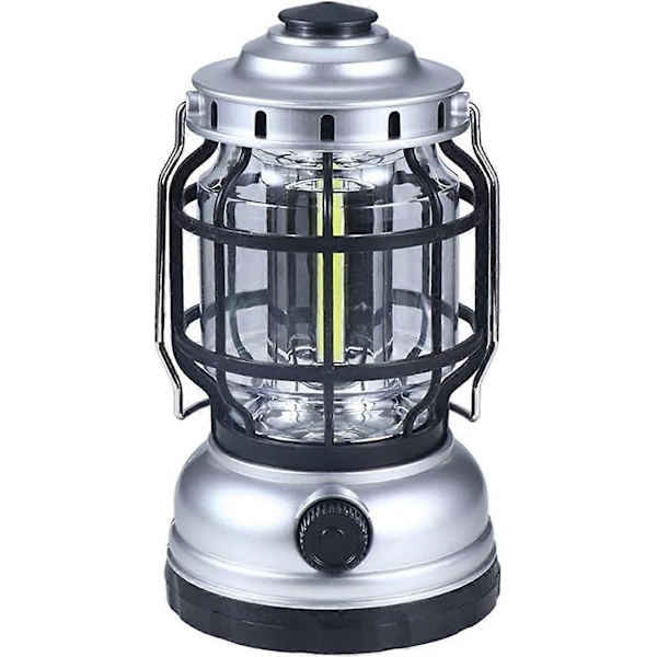 Bærbar retro LED-campinglampe - Bærbar campinglampe - Utendørs campinglykt - Bærbar campinglampe - Nattlampe (rød) C