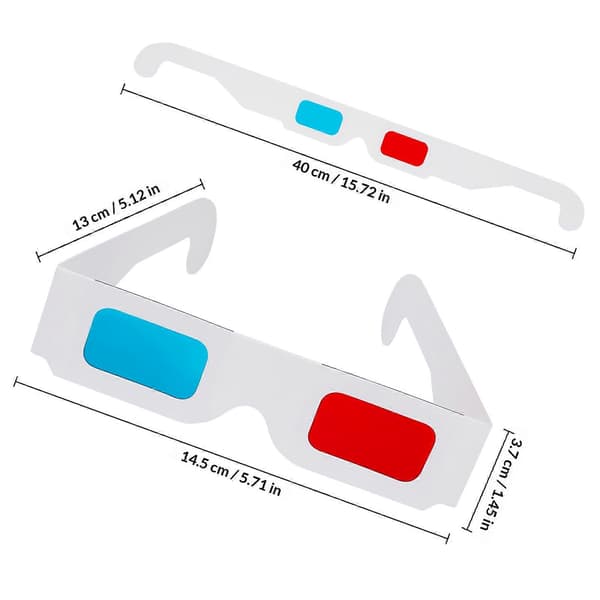 100 kpl 3D-pahvilasit universaalit anaglyfipaperiset 3D-elokuvalasit[LD]