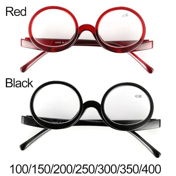 Roterende forstørrelsesglas make-up briller +1.0~+4.0 sort styrke 3.5