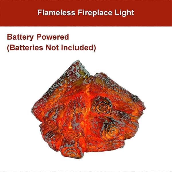 LED Artificial Flame Light, Flameless Fireplace Light LED Fireplace with Realistic Log