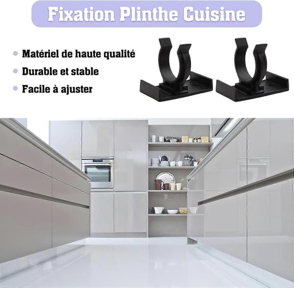 10 Pieces Plinth Clips for Kitchen, Kitchen Plinth Bracket with Clip Holder, Kitchen Plinth for Sofas, Tables, Beds, TV Cabinets