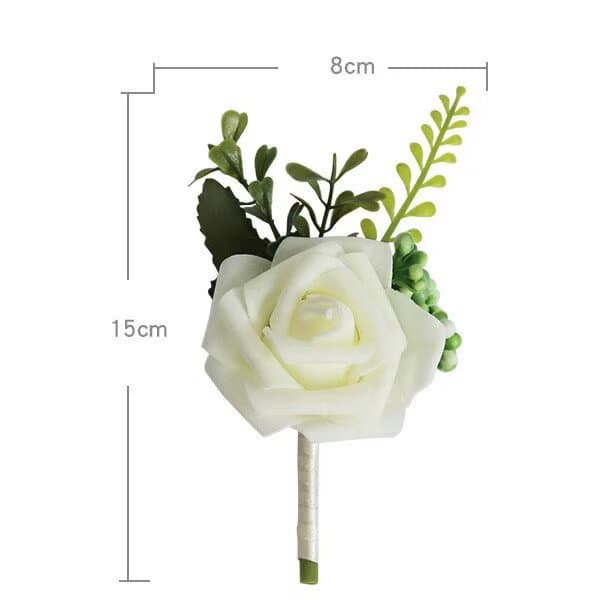 1 stk Rose Bryllupsboutonniere Håndlagde Roseblomster Kunstige