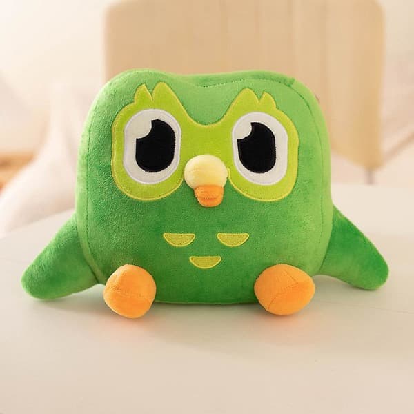 Vihreä Duolingo Pöllöpehmolelu - Duo Pehmo Anime-nukke-FX-