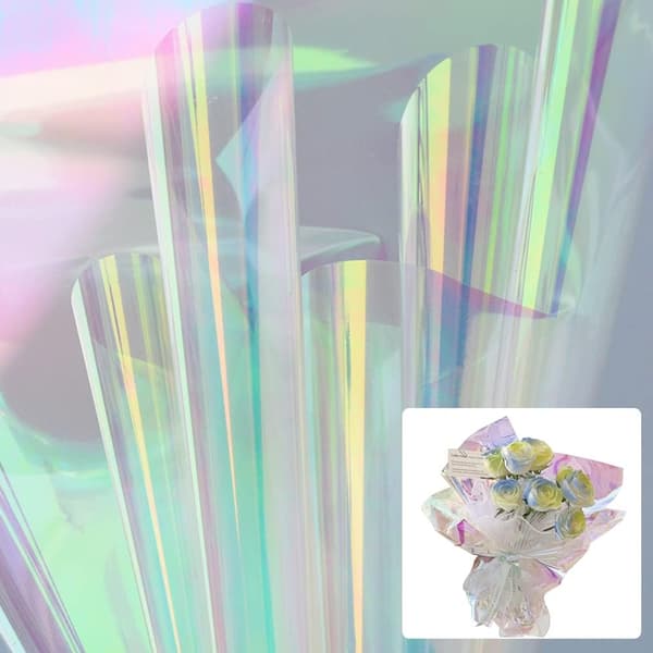 10 Sheets Clear Iridescent Cellophane Sheets Cellophane Gift Wrap Iridescent Gift Wrapping Transparent