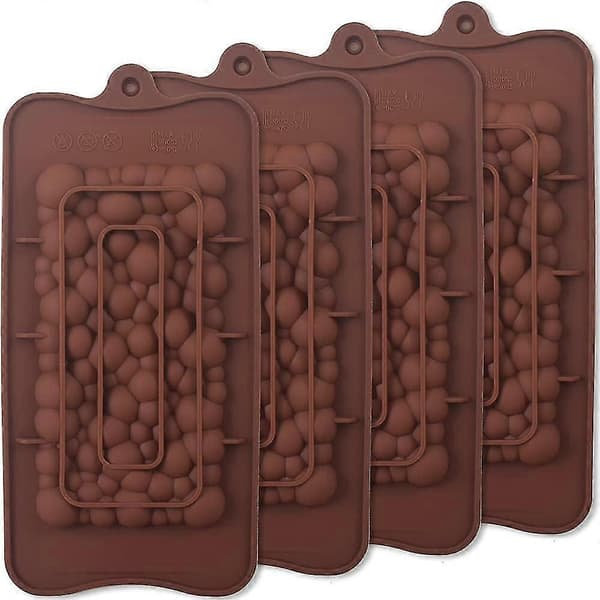 【LD】4-pack bubblor bryter isär silikonchokladkakeformar, hemlagade protein- och energibarsformar