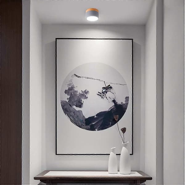 Ceiling Mounted Ceiling Spotlight Round LED Brushed Grey Cool White Aluminum Ceiling Lamp 12W 110mm