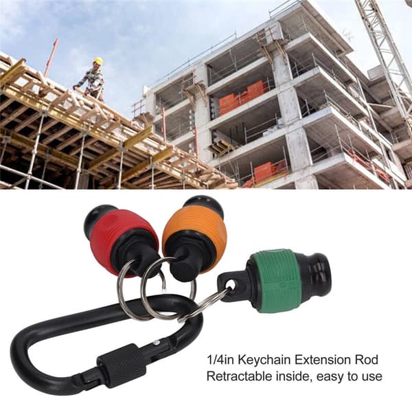 3PCS 1/4 inch Hex Handle Aluminum Alloy Screwdriver Bit Holder Keychain Extension Rod Drill Screw Adapter
