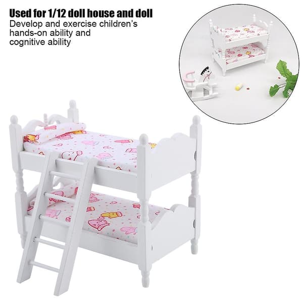 1:12 Dukkehus Mini Møbler Børneværelse Model Køjeseng Legetøj (Lyserøde handsker)