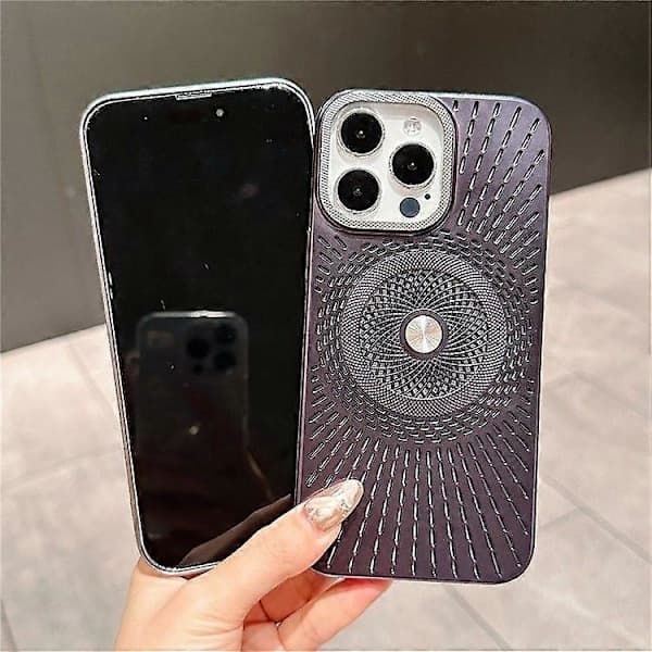 Cover til iPhone 16 Pro Max Kompatibel med MagSafe Varmeafledning Elektroplettering PC Telefonbeskyttelse
