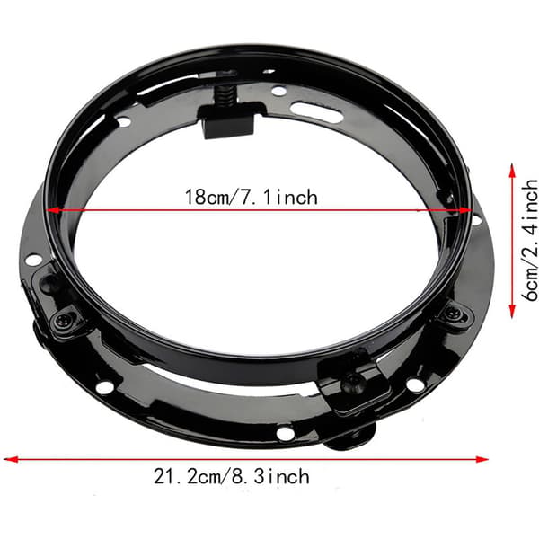 7 \" Bilforlygte Cirkulær Ring Monteringsbeslag til Jeep Wrangler (Sort)