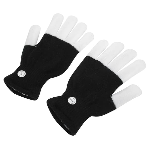 LED-hansker med fingerlys og 6 blinkende moduser for morsom elektrisk pust