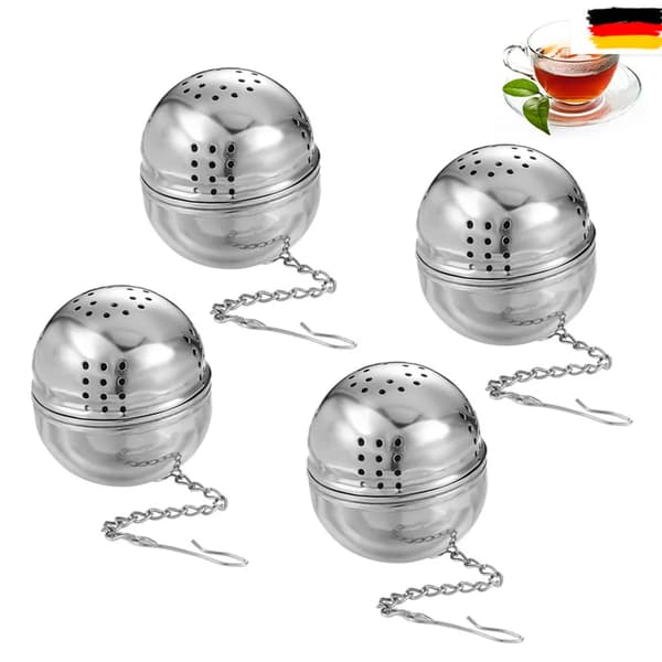 4 stk. rustfrit stål te-si kugle te-filter net-si te-infuser