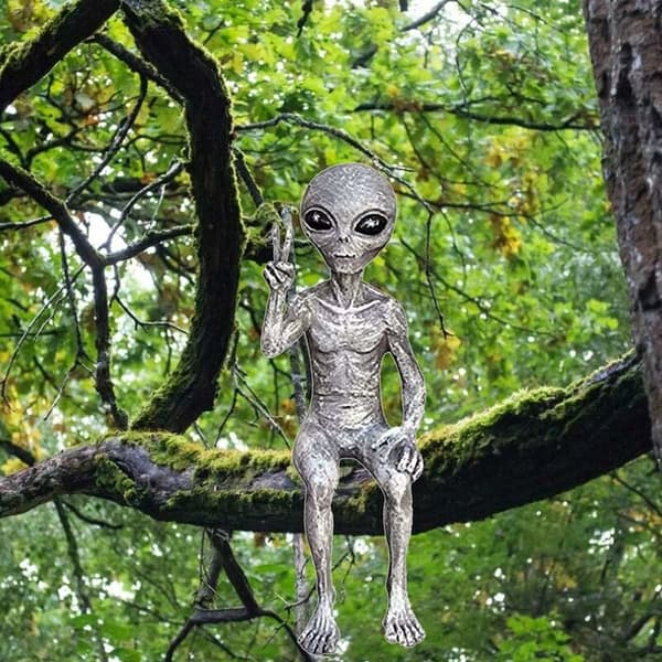 Alien Statue Dekorasjon for Hjem og Hage - Mannlig Alien