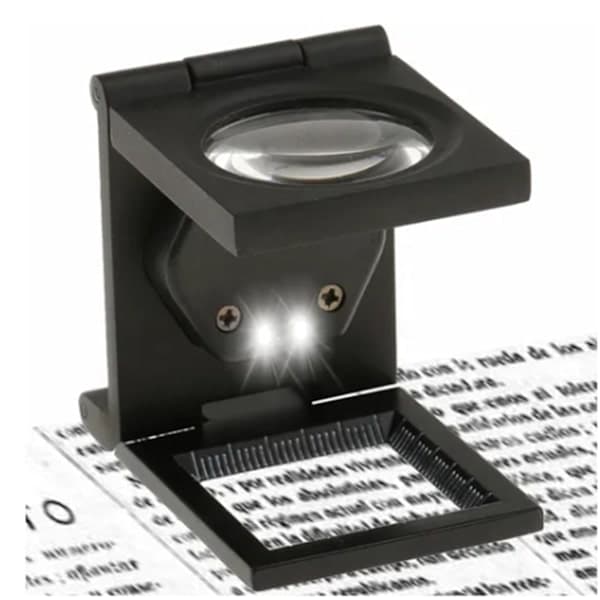 High-Performance 10X Folding Magnifier with Scale, LED Light, and Battery for Enhanced Viewing Experience