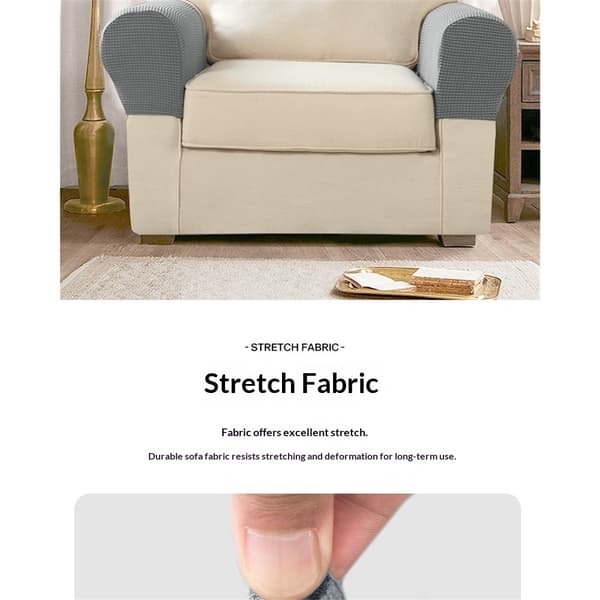 Stretch Armrest Covers, Spandex Arm Protectors for Chairs Sofa