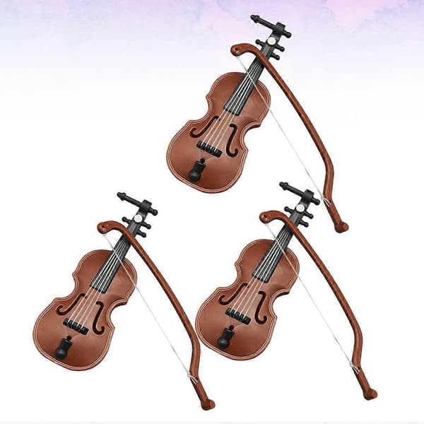 3 st Mini Simulation Violins Photography Model Creative Ornament Miniature Toy House Accessories