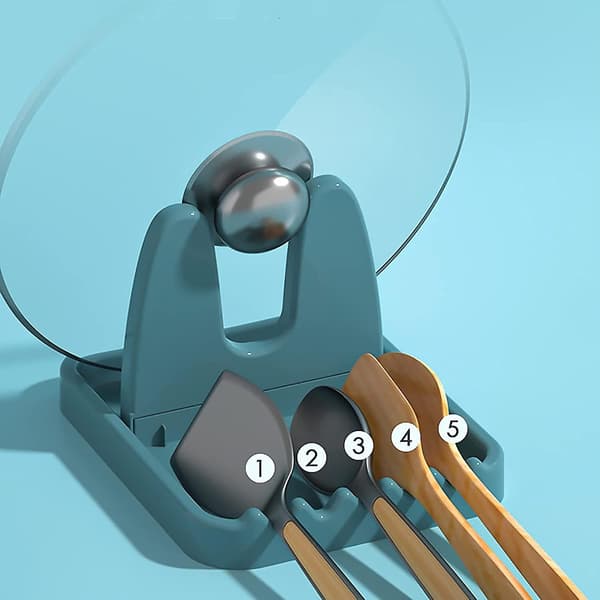 Multifunctional Lid and Spoon Holder, Kitchen Utensil