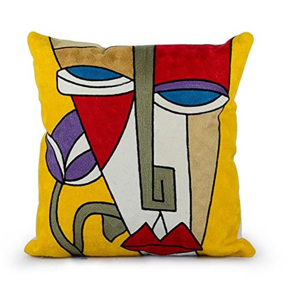 Sett med 4 Picasso Putetrekk 45x45 cm Bomull Lin Broderte Putetrekk Sofadekorasjon