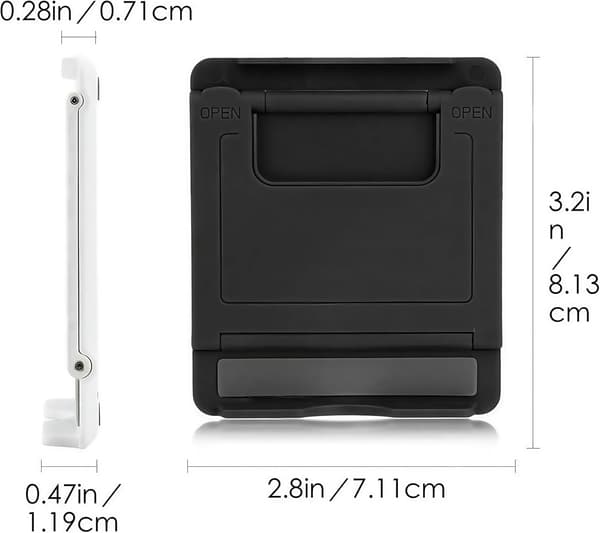 Telefonstativ Tabletstativ Multi-Vinkel Mobiltelefonstativ Vuggeholder Universelt Foldbart Tablet Telefon (2 STK i Sort)