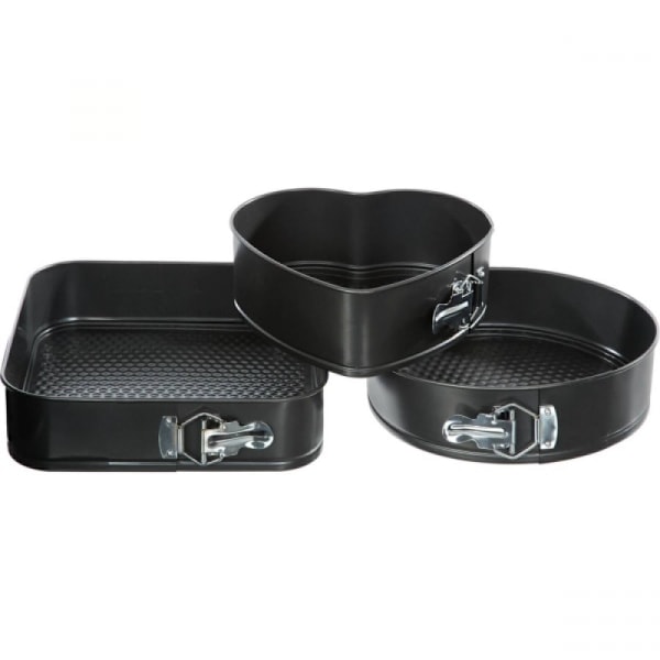 Baking pans in different shapes - 3 springforms Black