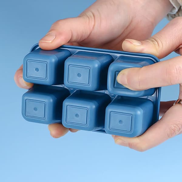 3-pack stora isbitsformar, silikonbehållare för frys, frys och förvara soppa, sås, buljong, rester - gör perfekta koppar