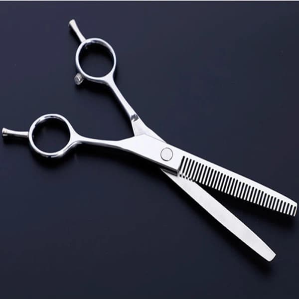 Dog Scissor Set with Trimming Scissors, Thinning Scissors, Curved Scissors and Comb Silver