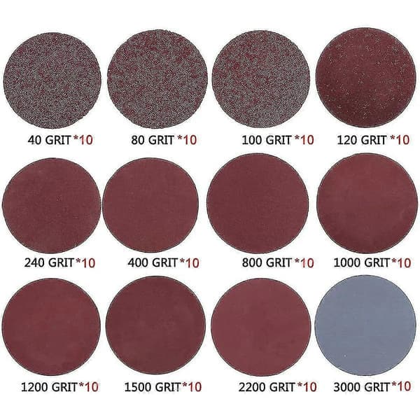 Abrasive Discs with Pads, 100-pack Sandpaper with Sponge Pads