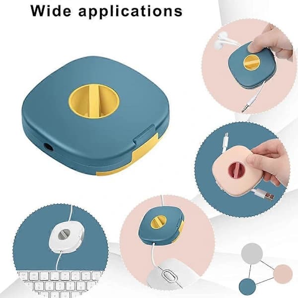 PIAO 6-pack Retractable Cable Manager Charging Cable Organizer Phone Cord Holder Retractable Cable Winders Small Winder Case for USB Cable He...
